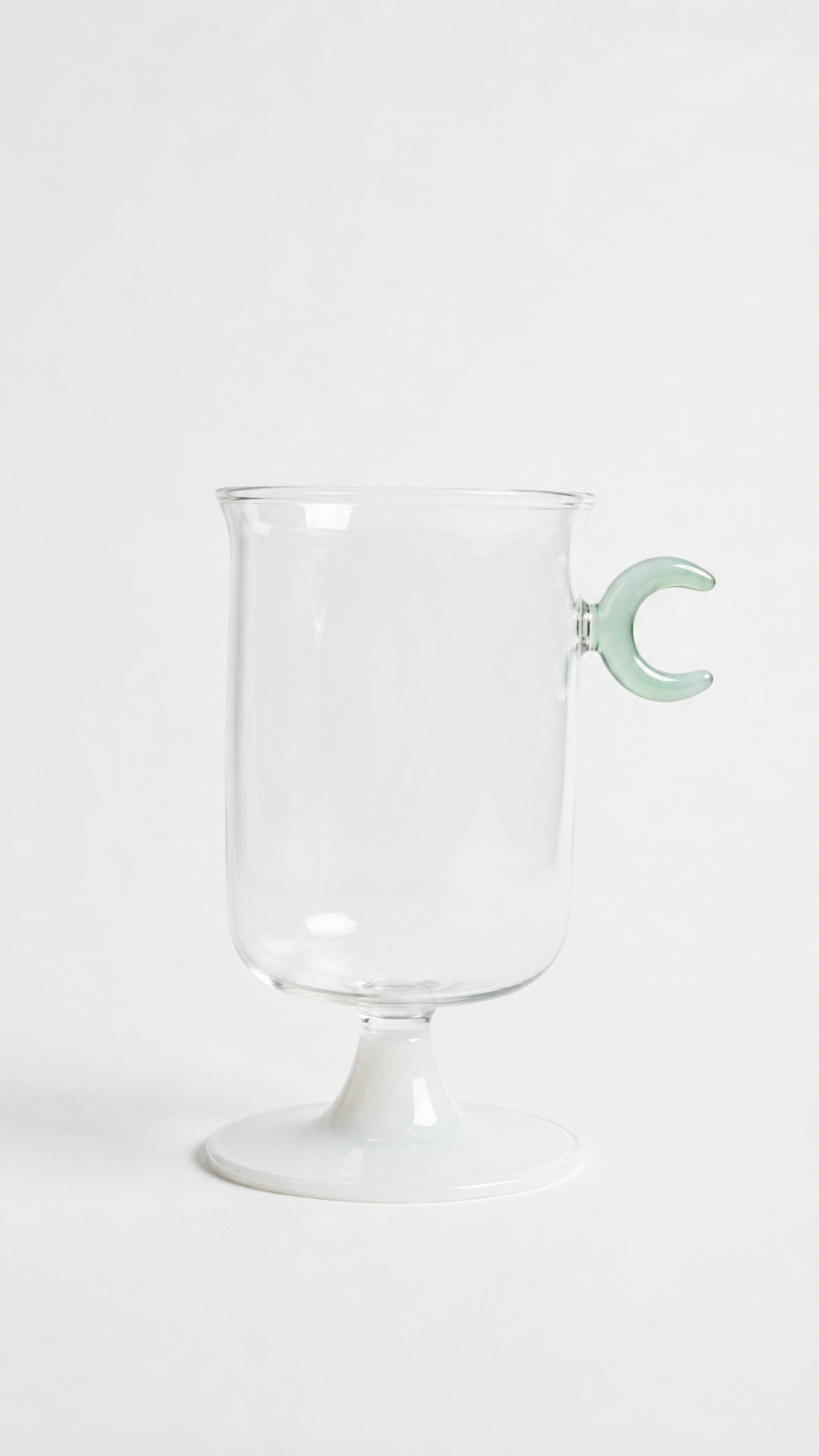 Blown Glass Cup, Green Moon Handle - Ramadan 26