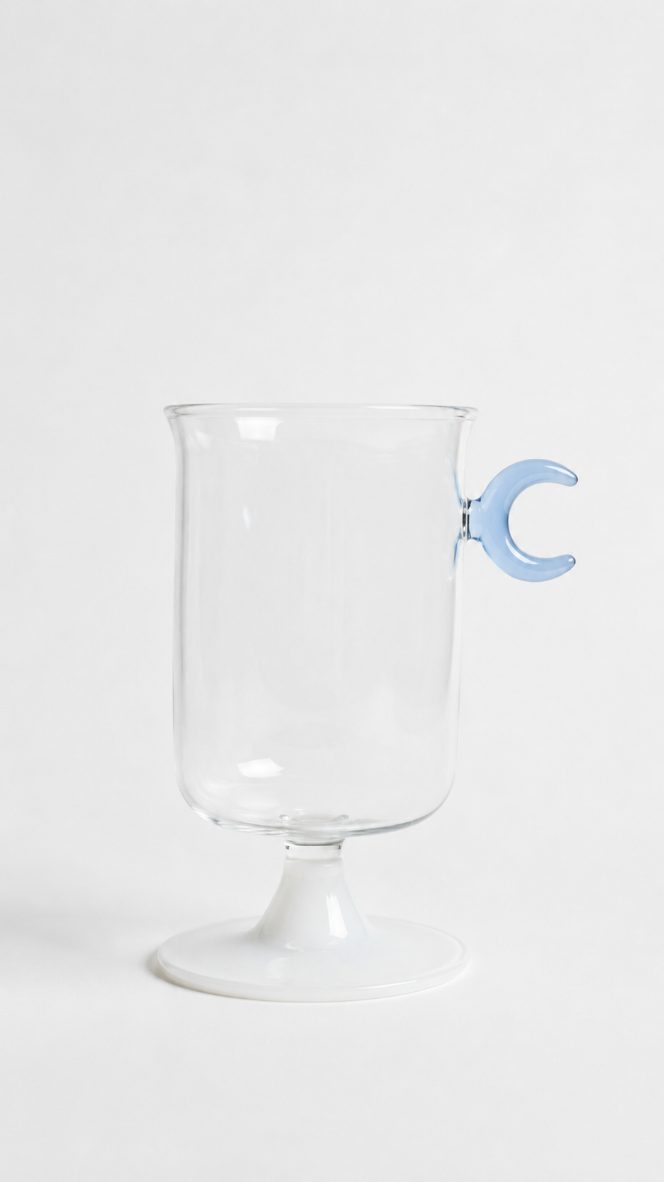 Blown Glass Cup, Blue Moon Handle - Ramadan 26