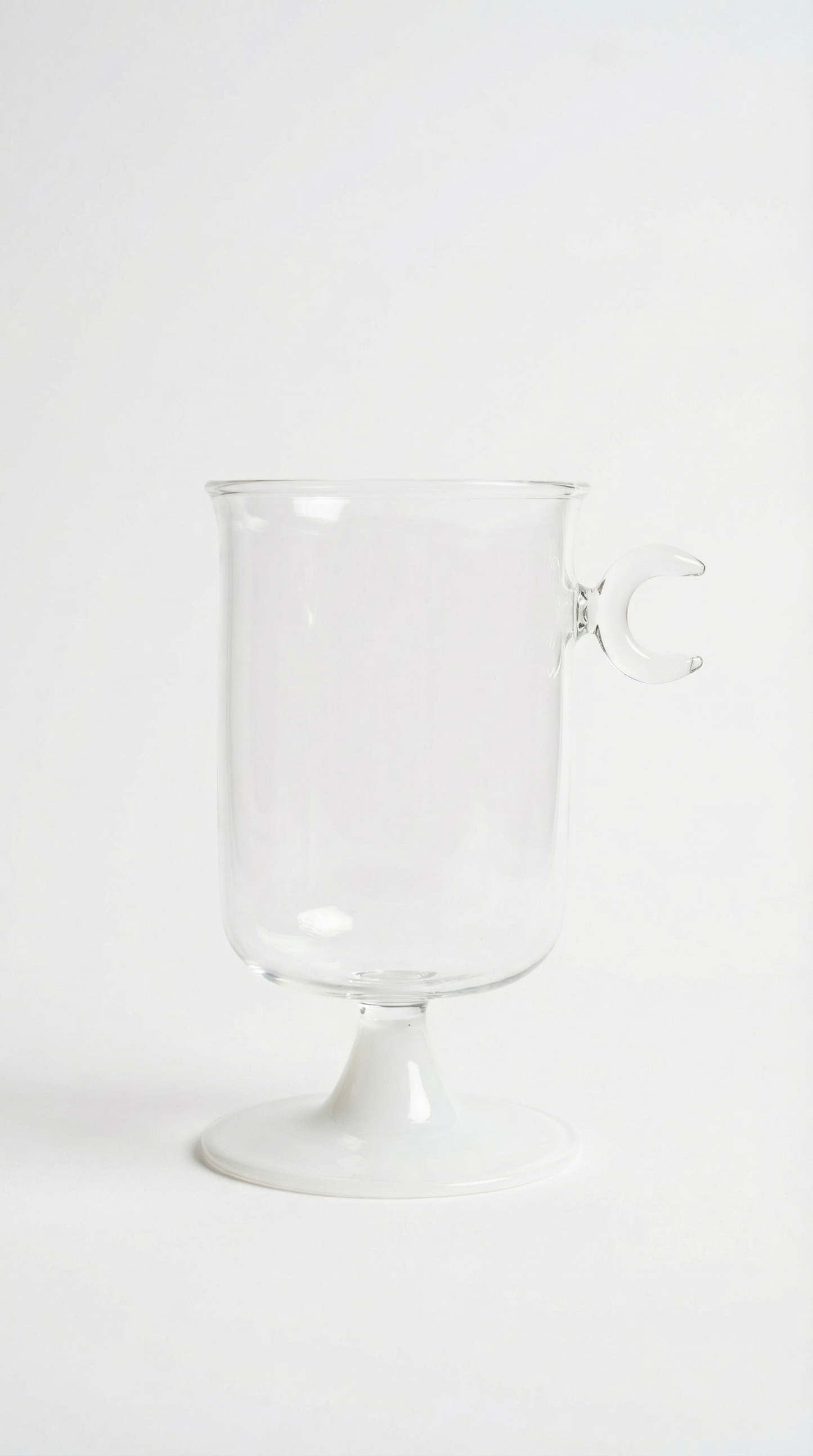 Blown Glass Cup, Clear Moon Handle - Ramadan 26