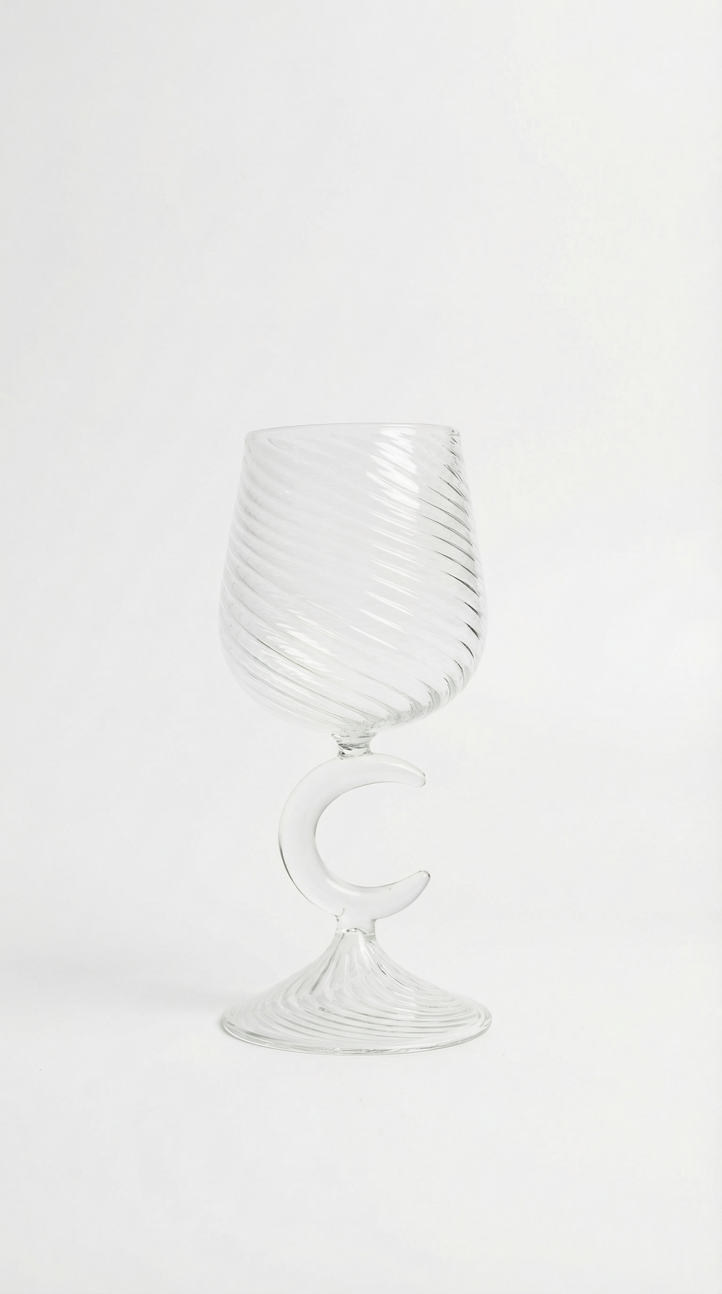 Blown Glass Cup, Clear Moon - Ramadan 26