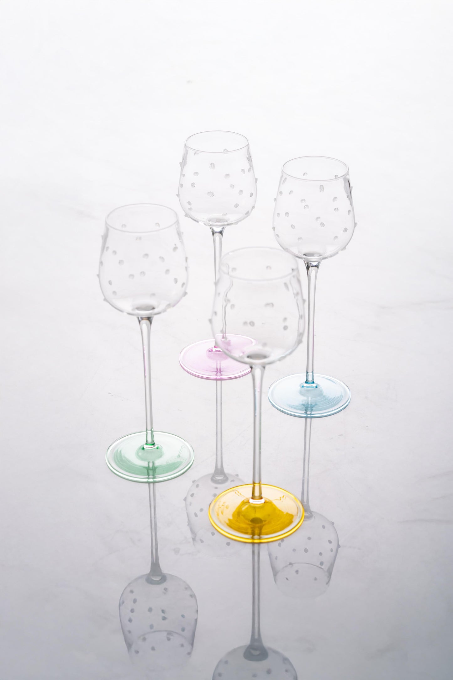 SS25 Festive Glass Cups with colorful bases