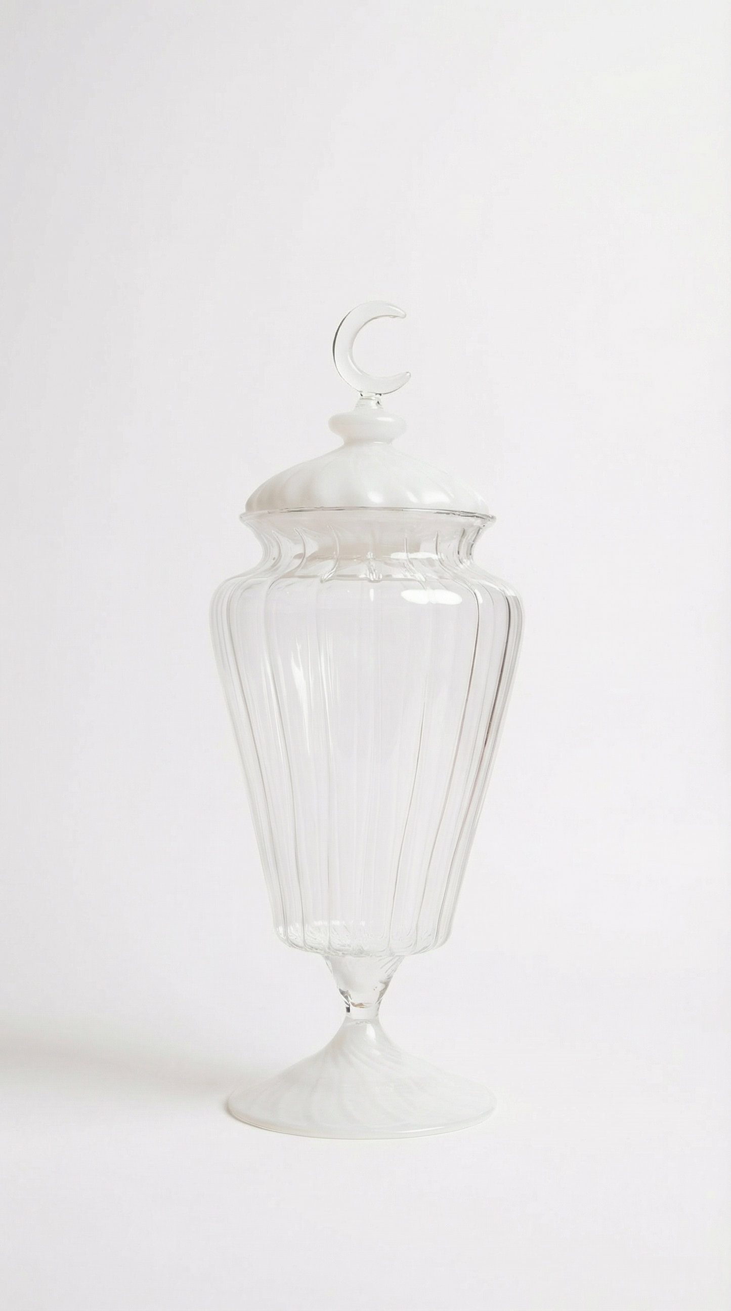 Blown Glass Sweets Fanoos, Clear Moon - Ramadan 26