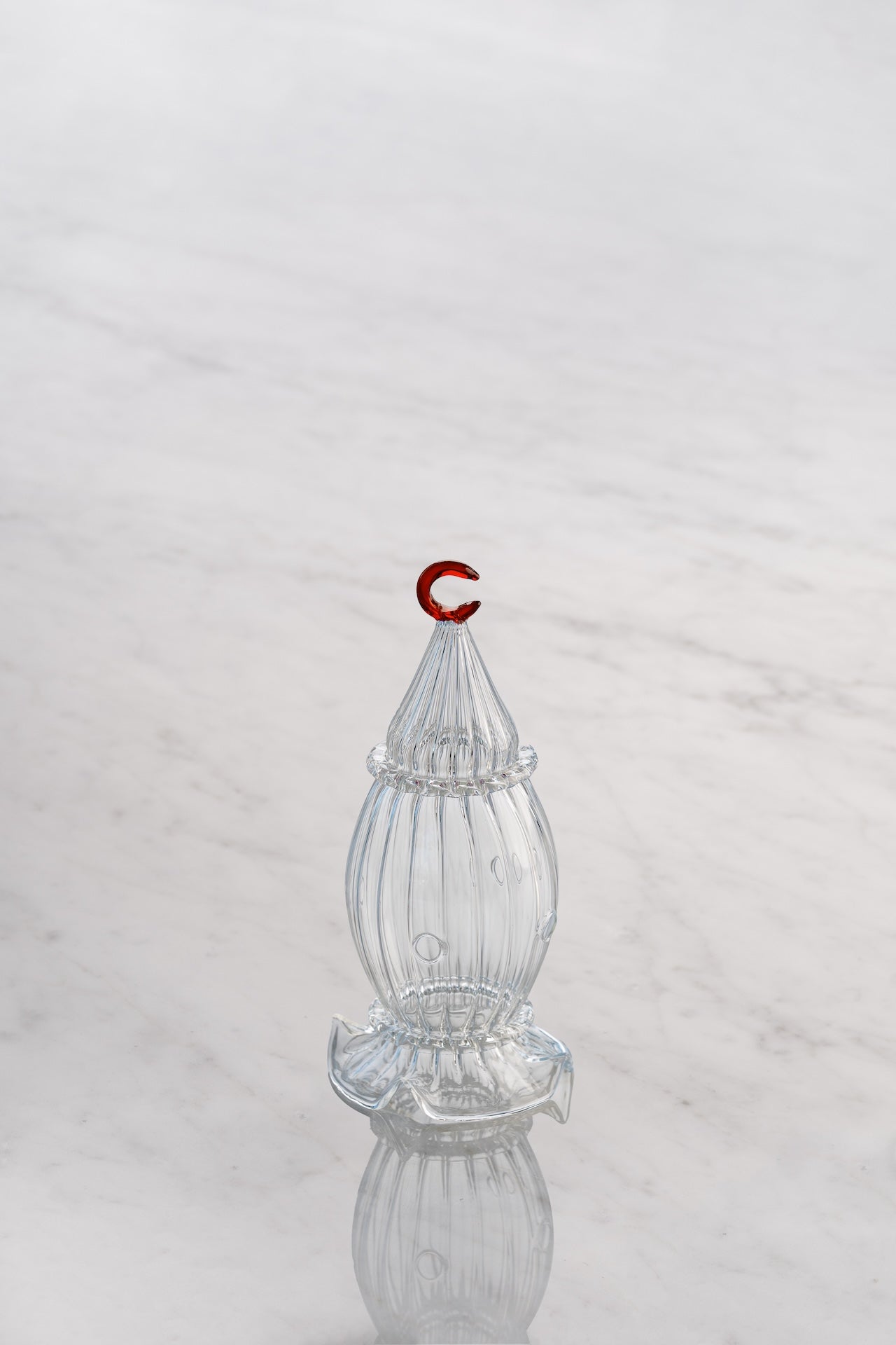 Lantern Fanouss Ramadan - Small - Clear with brown moon