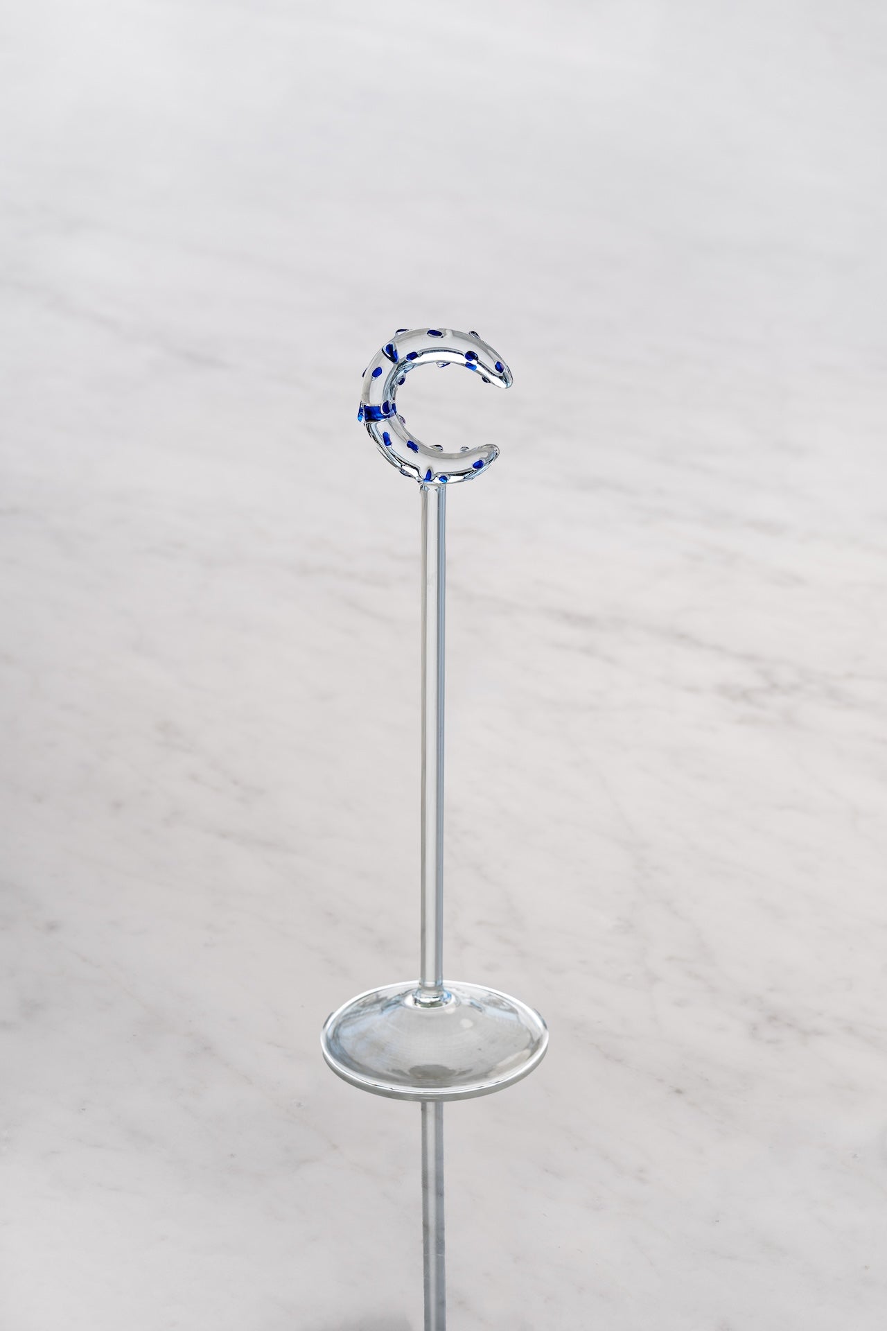Moon Stand - Large - Clear with Dark Blue Dots