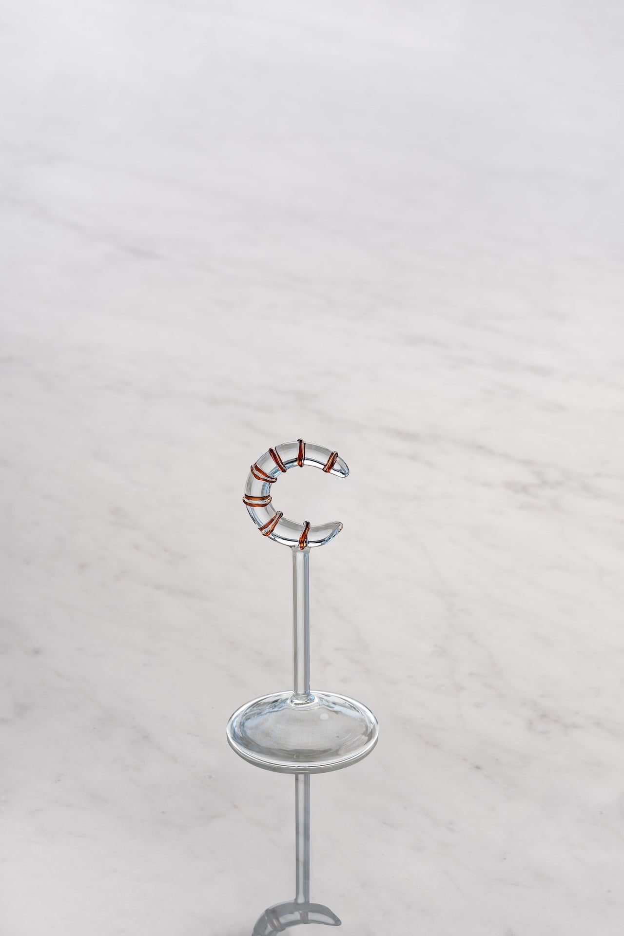 Moon Stand - Small - Clear with Brown Stripes