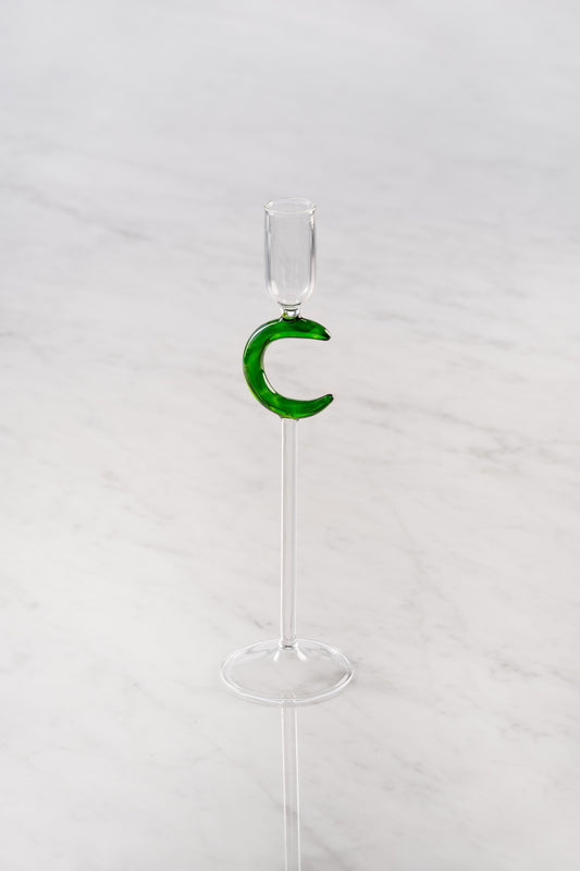 Candleholder with moon, for standard candles