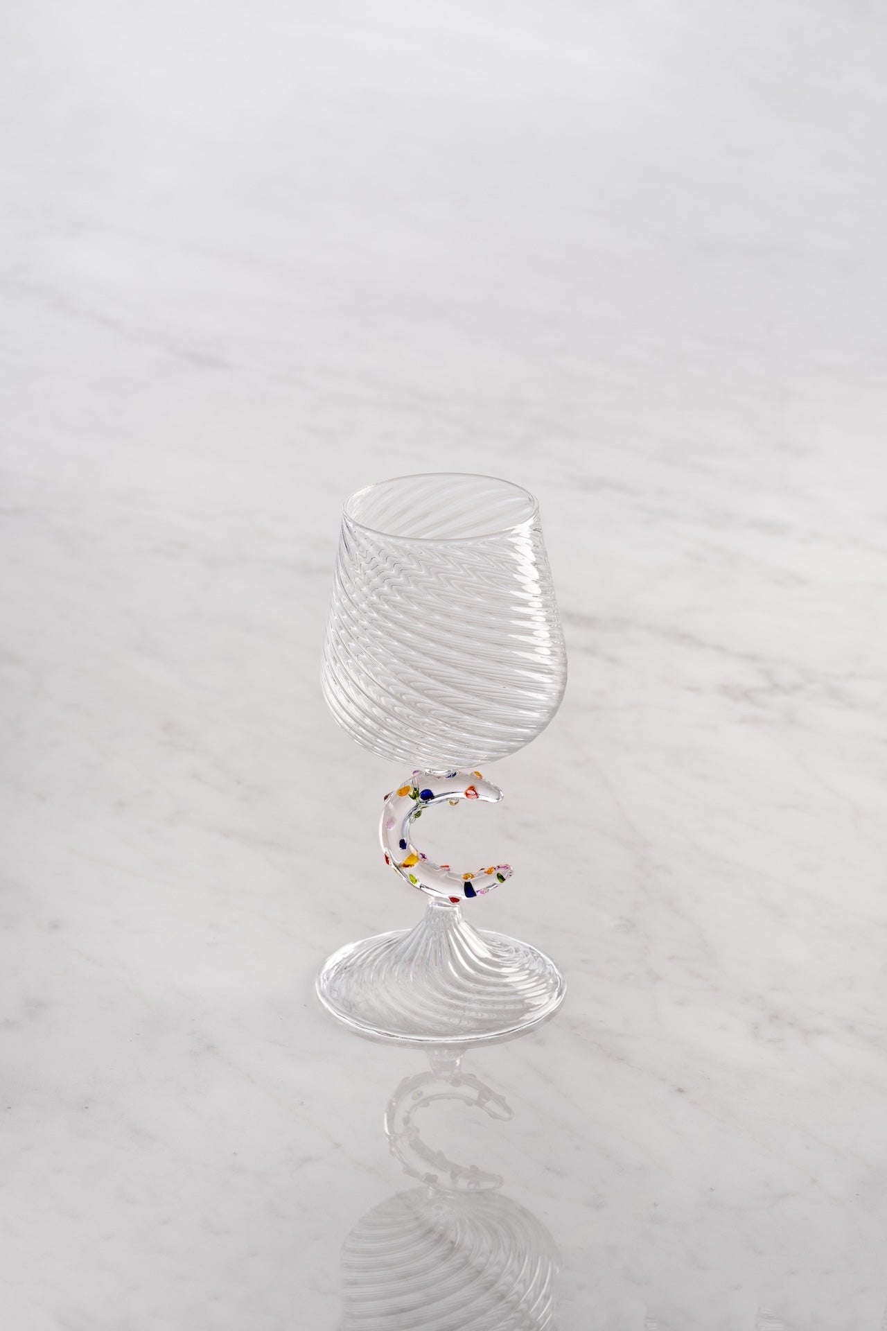 Juice glass with moon - polka dots