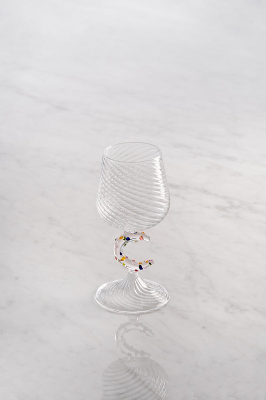 Juice glass with moon - polka dots