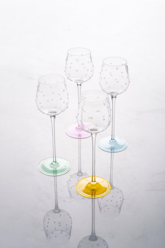 SS25 Festive Glass Cups with colorful bases