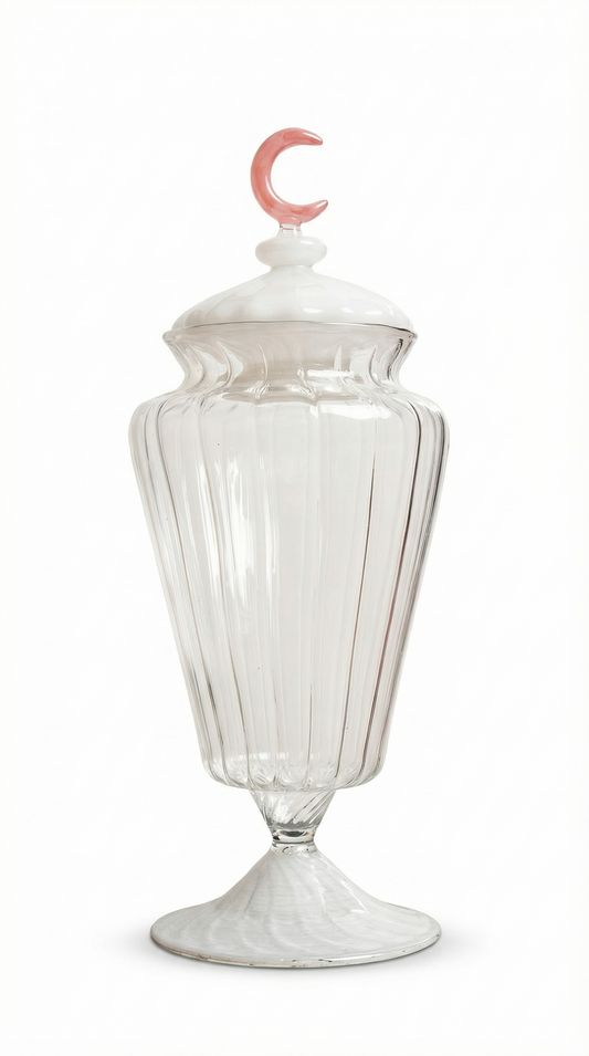 Blown Glass Sweets Fanoos, Pink Moon - Ramadan 26