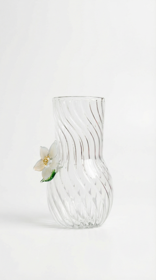 Orange blossom blown glass water cup by By Lea Sfeir for elegant hosting and refined table décor